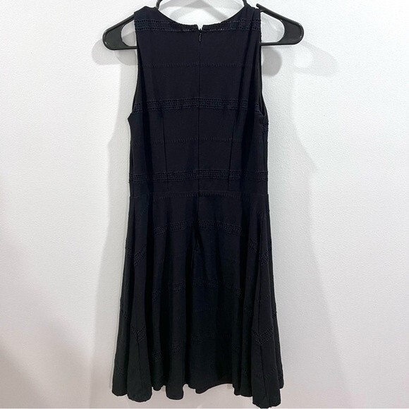Ann Taylor Loft black eyelet fit and flare dress size 0 - Picture 5 of 8
